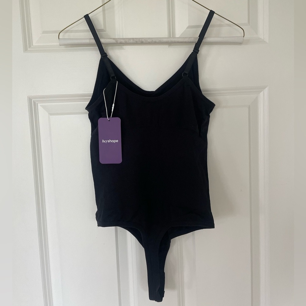 NWT Heyshape black ribbed thong bodysuit